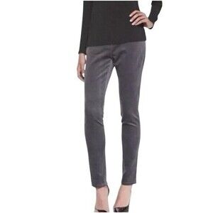 Eileen Fisher Ankle Pants Women’s 4 Gray Corduroy Organic Cotton Minimalist